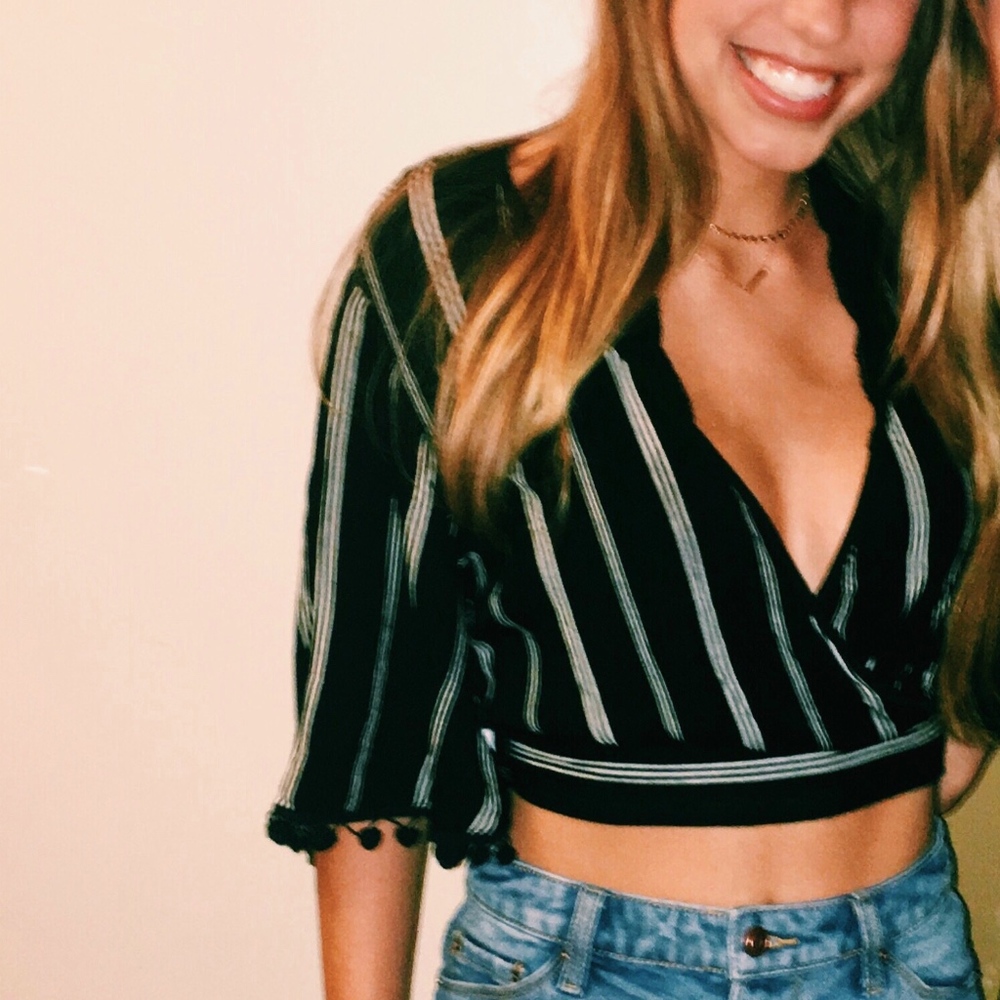 Black and White Crop Top